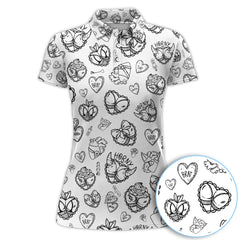 Maxcorners Horny Brat Sketch Pattern Polos, Funny Golf Shirt For Men, Golf Gift For Golfer