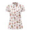 Maxcorners Flamingo Golf Shirt For Golfers, Funny Womens Golf Polos, Pattern Ladies Golf Shirt