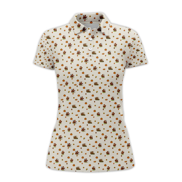 Maxcorners Thanksgiving Golf Shirt, Turkey Golf Shirt For Golfer, Funny Pattern Golf Shirt For Men