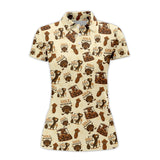 Maxcorners Pattern Dachshund Golf Shirt, Golf & Dachshund Polos For Dog Lovers, Golf Gift For Golfers