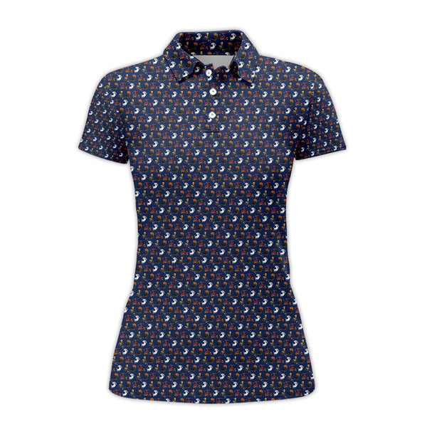 Maxcorners Funny Pattern Golf Shirt, Dachshund Halloween Shirt, Dachshund Golf Shirt For Men