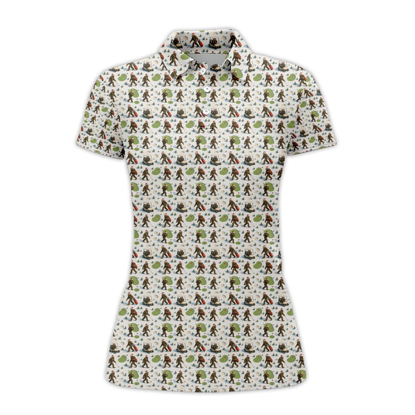 Maxcorners Pattern Golf Shirt For Men, Funny Christmas Golf Shirt, Bigfoot Golf Shirt