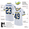 Maxcorners Custom White Royal-Gold Mesh Authentic Throwback Football Jersey LM2605