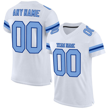 Maxcorners Custom White Light Blue-Royal Mesh Authentic Football Jersey LM2605