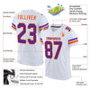 Maxcorners Custom White Purple-Orange Mesh Authentic Football Jersey LM2605