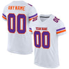 Maxcorners Custom White Purple-Orange Mesh Authentic Football Jersey LM2605