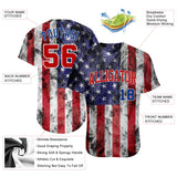 Maxcorners Custom White Red-Royal 3D American Flag Fashion Premium Baseball Jerseys LM0210