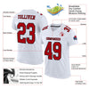 Maxcorners Custom White Red-Black Mesh Authentic Game Day Football Jersey LM2605