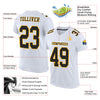 Maxcorners Custom White Black-Gold Mesh Authentic Classic Football Jersey LM2605