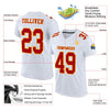 Maxcorners Custom White Red-Gold Mesh Authentic Football Jersey LM2605