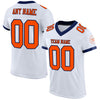 Maxcorners Custom White Orange-Navy Mesh Authentic Football Jersey LM2605