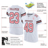 Maxcorners Custom White Medium Pink-Black Mesh Authentic Football Jersey LM2605