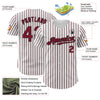 Maxcorners Custom White (Black Crimson Pinstripe) Crimson-Black Authentic Baseball Jersey LM2605