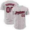 Maxcorners Custom White (Black Crimson Pinstripe) Crimson-Black Authentic Baseball Jersey LM2605