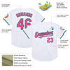 Maxcorners Custom White Pink-Kelly Green Mesh Authentic Throwback Baseball Jersey LM2605