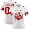 Maxcorners Custom White Red Authentic Football Jersey LM2605