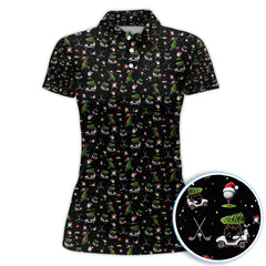 Maxcorners Christmas Pattern Golf Shirt, Xmas Golf Shirt For Golfer, Funny Golf Shirt For Men