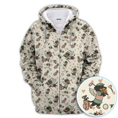 Maxcorners Angel Dachshund Golf Polos, Funny Wiener Dog Golf Pattern Gift For Men, Golf Gift For Golfer
