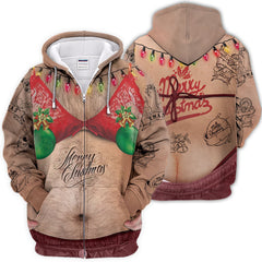 Maxcorners Costume Ugly Shirt Hairy Fat Man, Funny Polos Cosplay, Christmas Ugly Shirt For Men