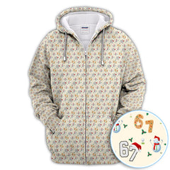 Maxcorners Festive 67 Christmas Pattern Polos, Holiday Golf Shirt For Golfer, Funny Golf Gift For Men