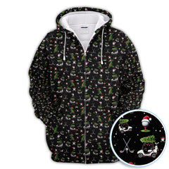 Maxcorners Christmas Pattern Golf Shirt, Xmas Golf Shirt For Golfer, Funny Golf Shirt For Men