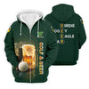 Maxcorners Golf Beer Birdie Bogey Eagle Par St Patrick's Day Green Golf Polos For Men, Golf Shirts For Men, St Patricks Day Golf Shirt