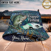 Maxcorners Fishing Blue Scale Angler Personalized Name 3D Bucket Hat (12 Fish Species)
