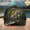 Maxcorners Fishing Mossy Camo Water Ring Personalized 3D Cap (12 Fish Species)
