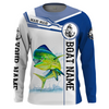 Maxcorners Mahi mahi Fishing UV Protection Quick Dry Customize Name and Boat Name Tournament 3D Shirts