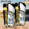 Maxcorners Fishing Tumbler Yellow Black Sport Stripe Design Personalized Name Tumbler (13 Species)