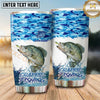 Maxcorners Fishing Tumbler Ocean Blue School Pattern Design Personalized Name Tumbler (13 Species)