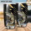 Maxcorners Fishing Tumbler Black Gold Speed Line Design Personalized Name Tumbler (13 Species)