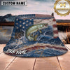 Maxcorners Fishing Patriotic Fishing Flag with Dynamic Water Personalized Name 3D Bucket Hat (13 Fish Species)