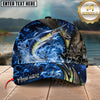Maxcorners Fishing Blue Flame Water Art Personalized Classic Cap (12 Fish Species)