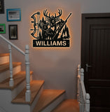 Maxcorners Personalized Deer Hunting Metal Sign WITH LED/WITHOUT LED – Bow & Rifle Wall Decor for Hunters LM0110