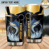 Maxcorners Fishing Tumbler Black Gold Trophy Stripe Design Personalized Name Tumbler (13 Species)