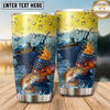 Maxcorners Fishing Tumbler Beer Foam Patriotic Splash Design Personalized Name Tumbler (13 Species)