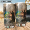 Maxcorners Fishing Tumbler Sepia Wilderness Angler Scene Design Personalized Name Tumbler (13 Species)