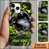 Maxcorners Fishing Neon Green Water Splash Personalized Name Phone Case  (12 Fish Species)