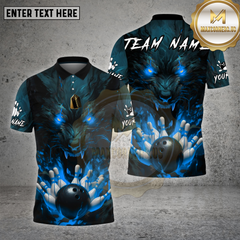 Maxcorners Bowling Shirt Werewolf Fire Eyes Bowling Ball Multioptions Personalized Name, Team Name Unisex 3D Shirt (4 Colors)