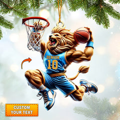 Maxcorners Lion Basketball Christmas Ornament, Personalized Ornament 2D Flat LM2211