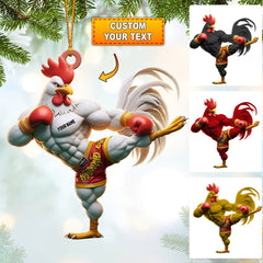 Maxcorners Chicken Muay Thai Christmas Ornament, Personalized Ornament 2D Flat LM2211