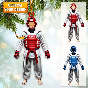 Maxcorners Custom Name Taekwondo Ornament, Taekwondo Christmas Gift 2D Flat LM2111