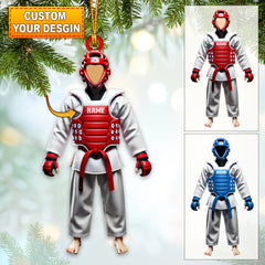 Maxcorners Custom Name Taekwondo Ornament, Taekwondo Christmas Gift 2D Flat LM2111