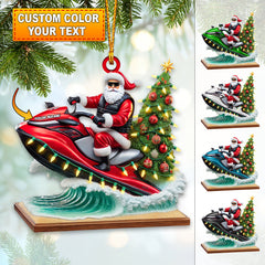 Maxcorners Custom Name Santa Jet Ski Ornament, Christmas Gift Decoration 2D Flat LM2111