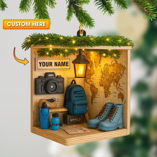 Maxcorners Hiking Corner, Home Decor, Christmas Ornament, Personalized Ornament 2D Flat LM2111