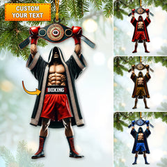 Maxcorners Custom Name Boxing Champion Ornament, Boxing Lover Christmas Gift85 2D Flat LM2111