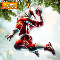 Maxcorners Custom Number Handball Santa Ornament, Christmas Gift for Handball Lover3 2D Flat LM2211
