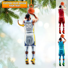 Maxcorners Custom Name and Number Basketball Ornament, Christmas Gift Decoration 2D Flat LM2111