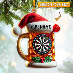 Maxcorners Custom Name Dart Santa Ornament, Christmas Gift 2D Flat LM2111